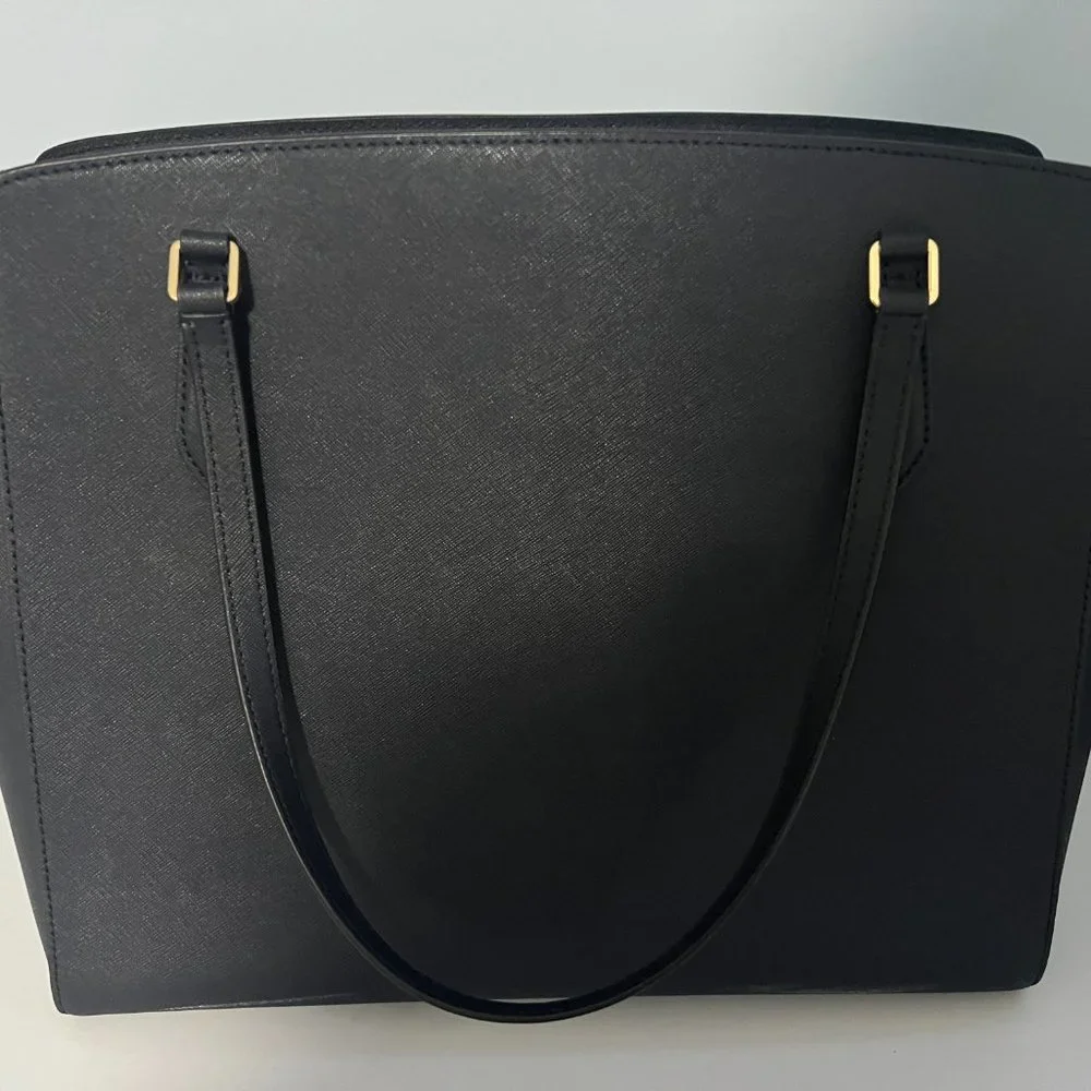 Tory Burch Emerson Tote - Navy Blue w/ Gold Hardware - Picture 4 of 7